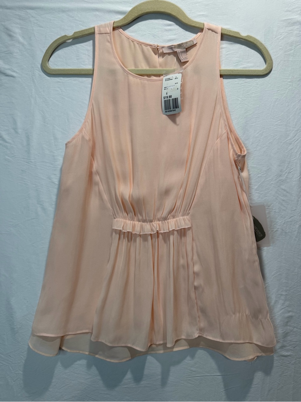 Forever 21 Blush Peach Sleeveless Ruffle-Waist Tank